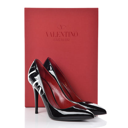 Valentino Garavani Patent VLTN 105mm Pumps 36.5 Black White 10 of 10