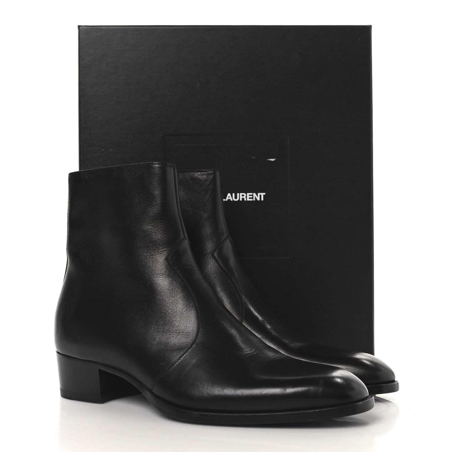 Calfskin Mens Wyatt 40 Zip Boots 42 Black