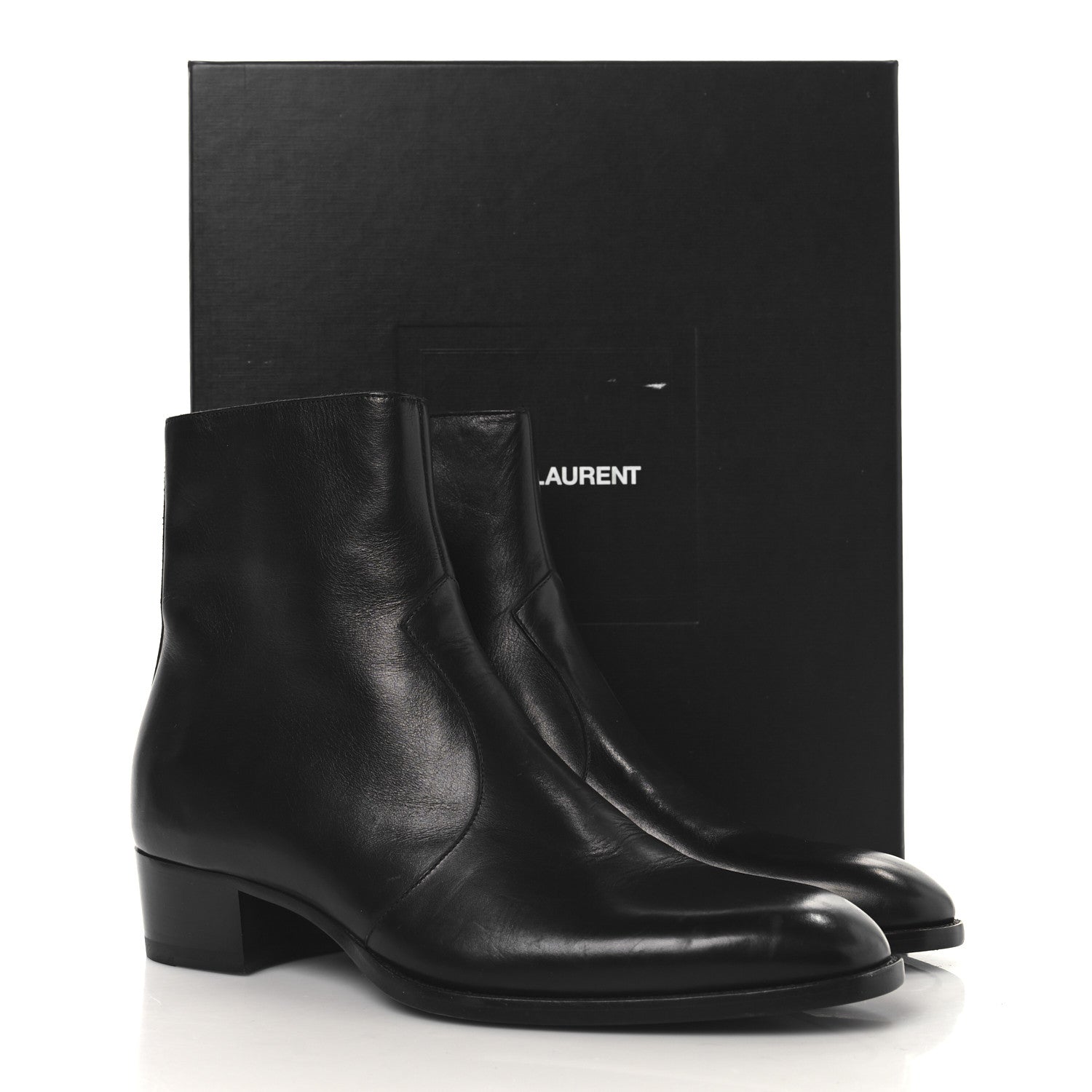 Saint Laurent Calfskin Mens Wyatt 40 Zip Boots 42 Black 10 of 10