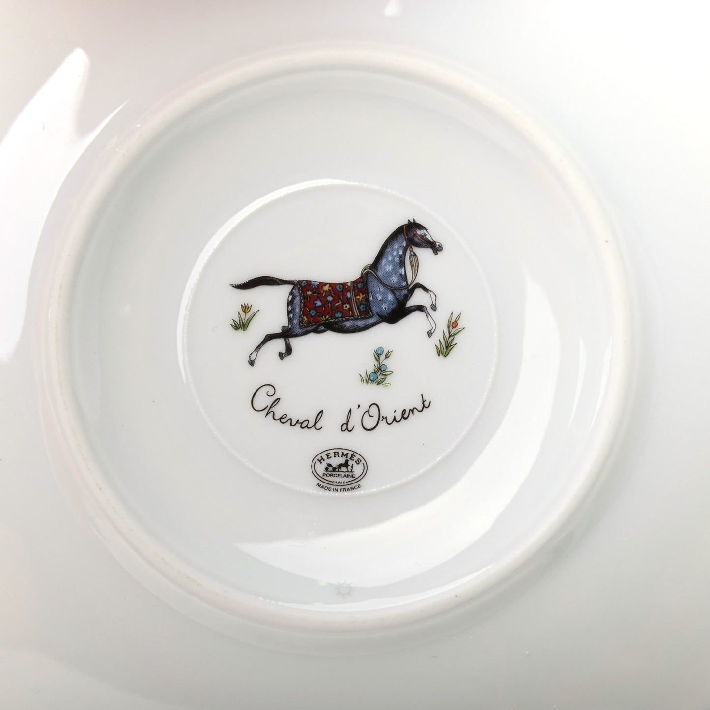 Porcelain Cheval d'Orient Tea Cup and Saucer Set of 2