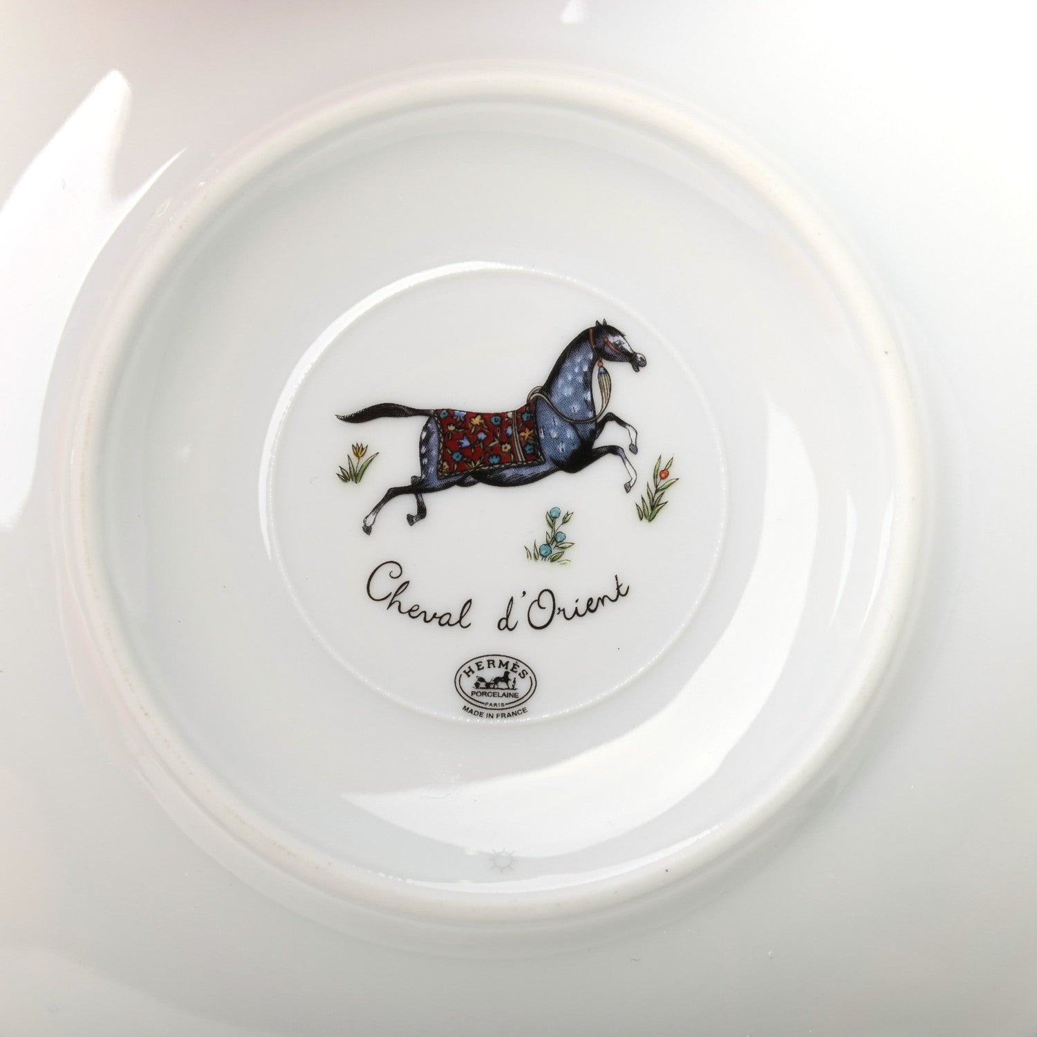 Hermes Porcelain Cheval d'Orient Tea Cup and Saucer Set of 2 7 of 9