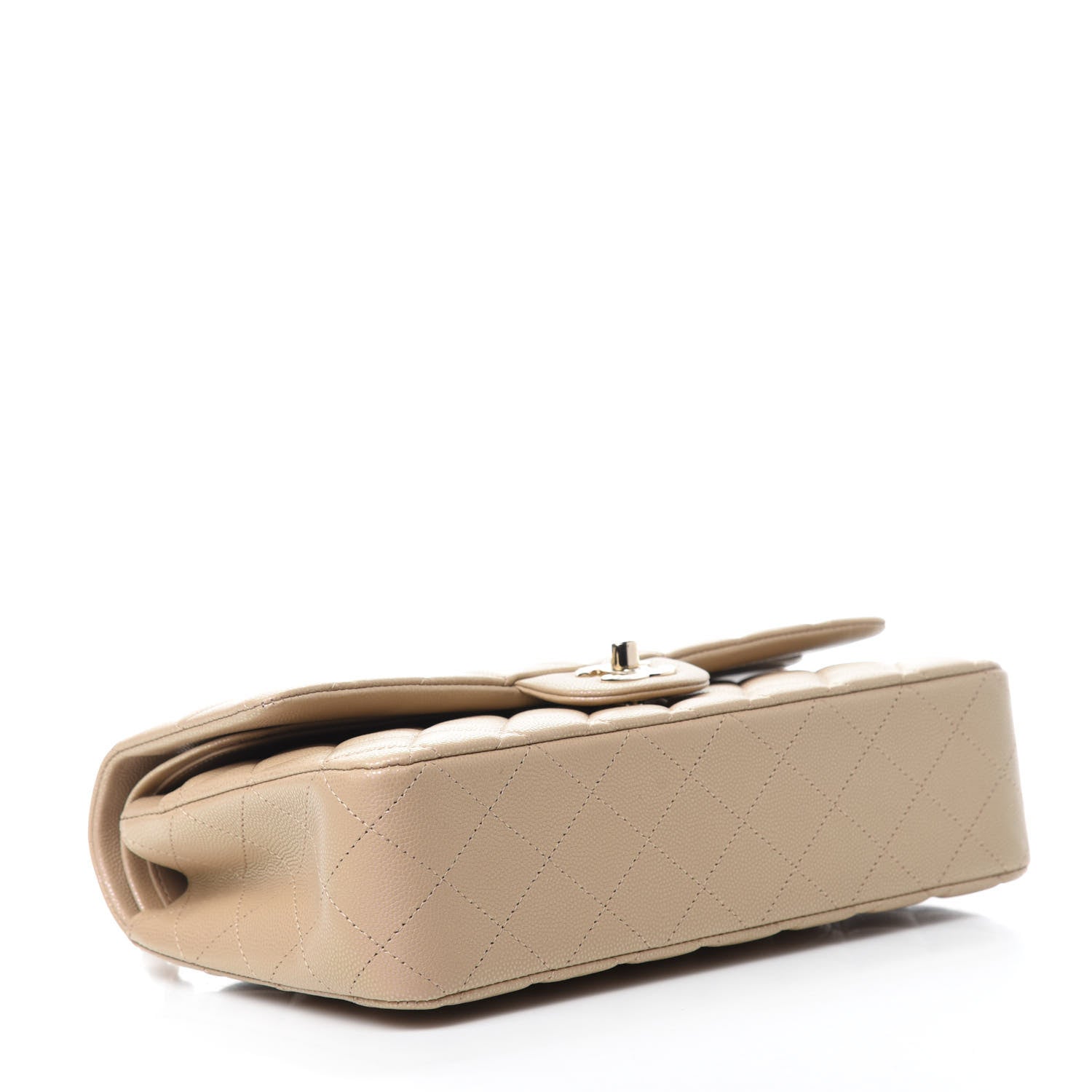 Chanel Iridescent Caviar Quilted Medium Double Flap Dark Beige 4 of 12