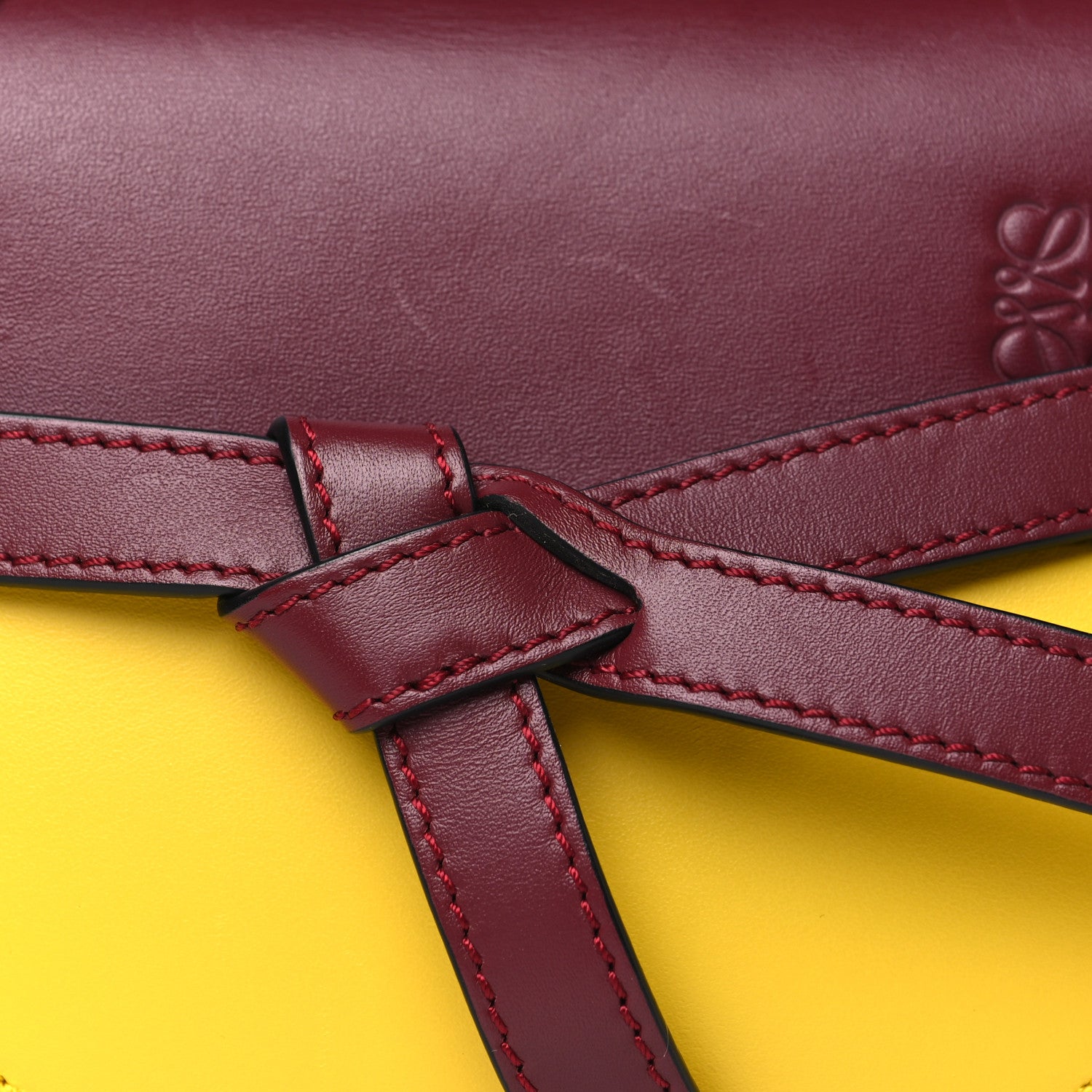Loewe Calfskin Mini Gate Crossbody Bag Wine Yellow 8 of 10