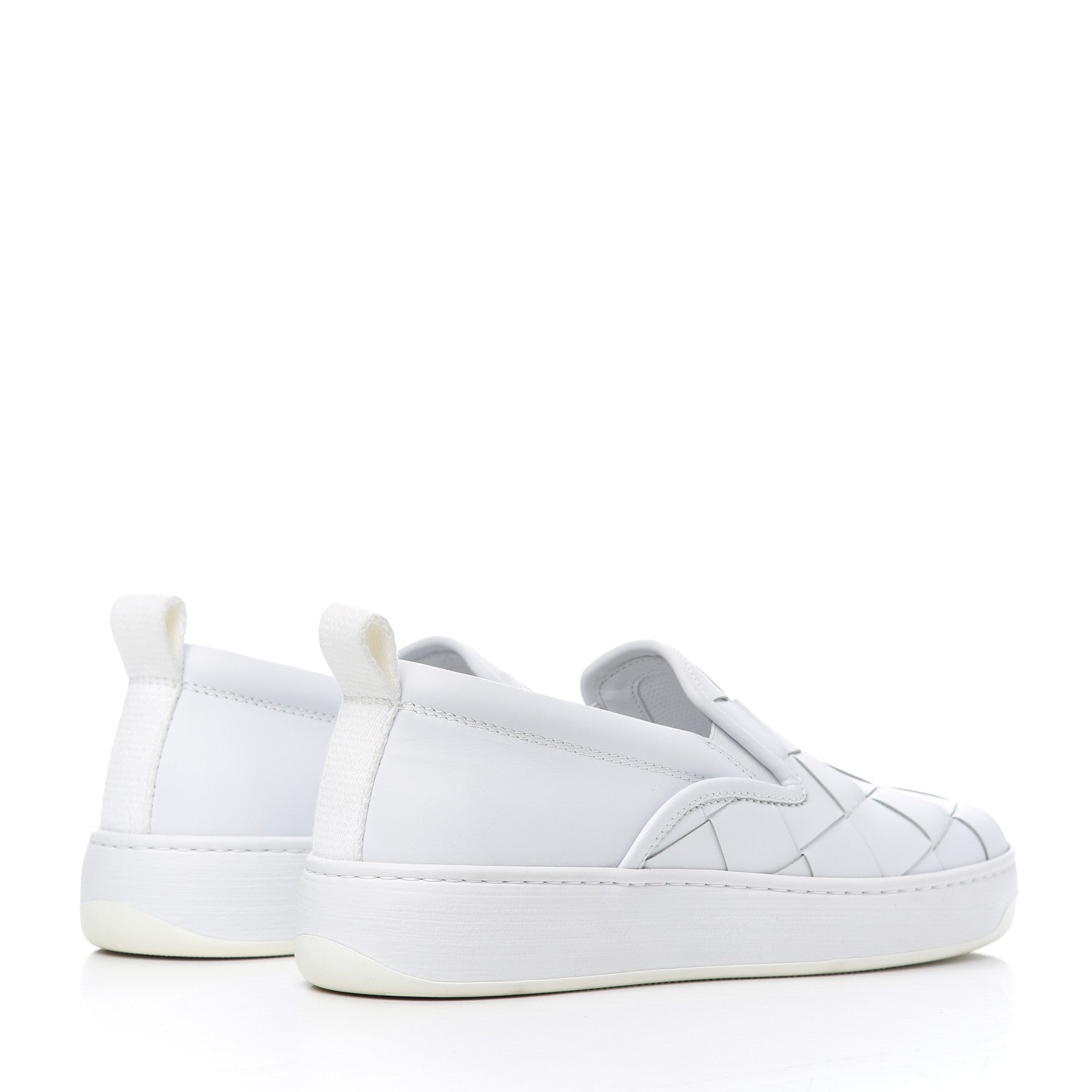 Bottega Veneta Nappa Intrecciato Slip On Sneakers 39 White 4 of 12