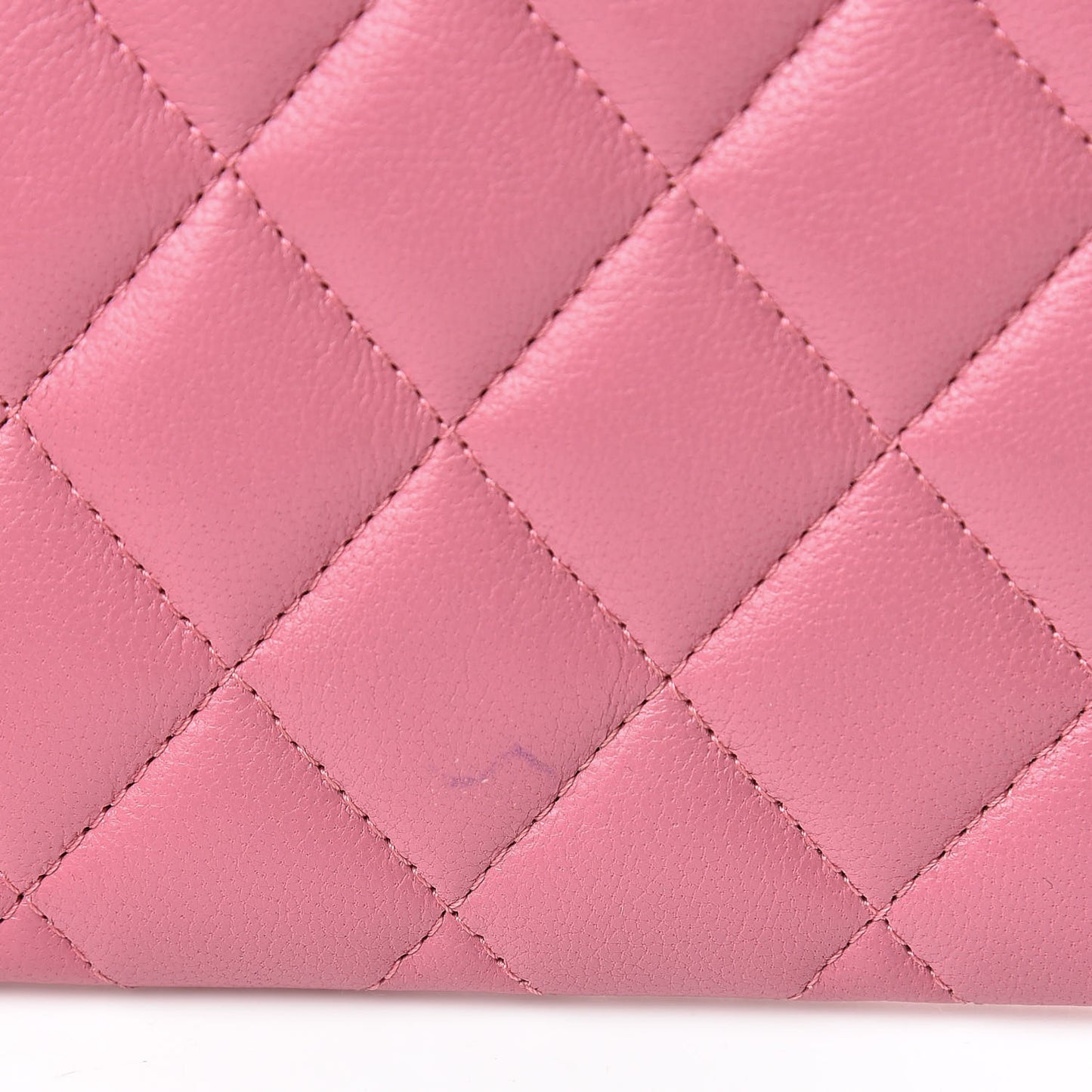 Sheepskin Quilted Mademoiselle Vintage Zip Pouch Pink