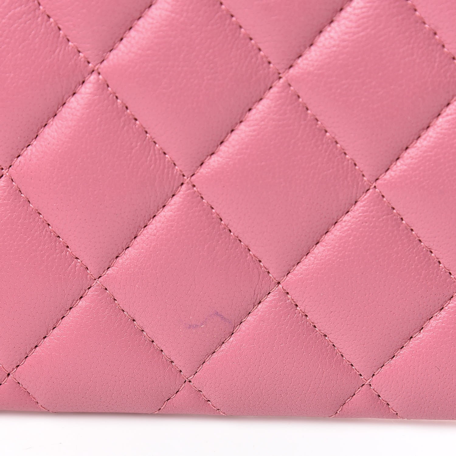 Chanel Sheepskin Quilted Mademoiselle Vintage Zip Pouch Pink 7 of 7