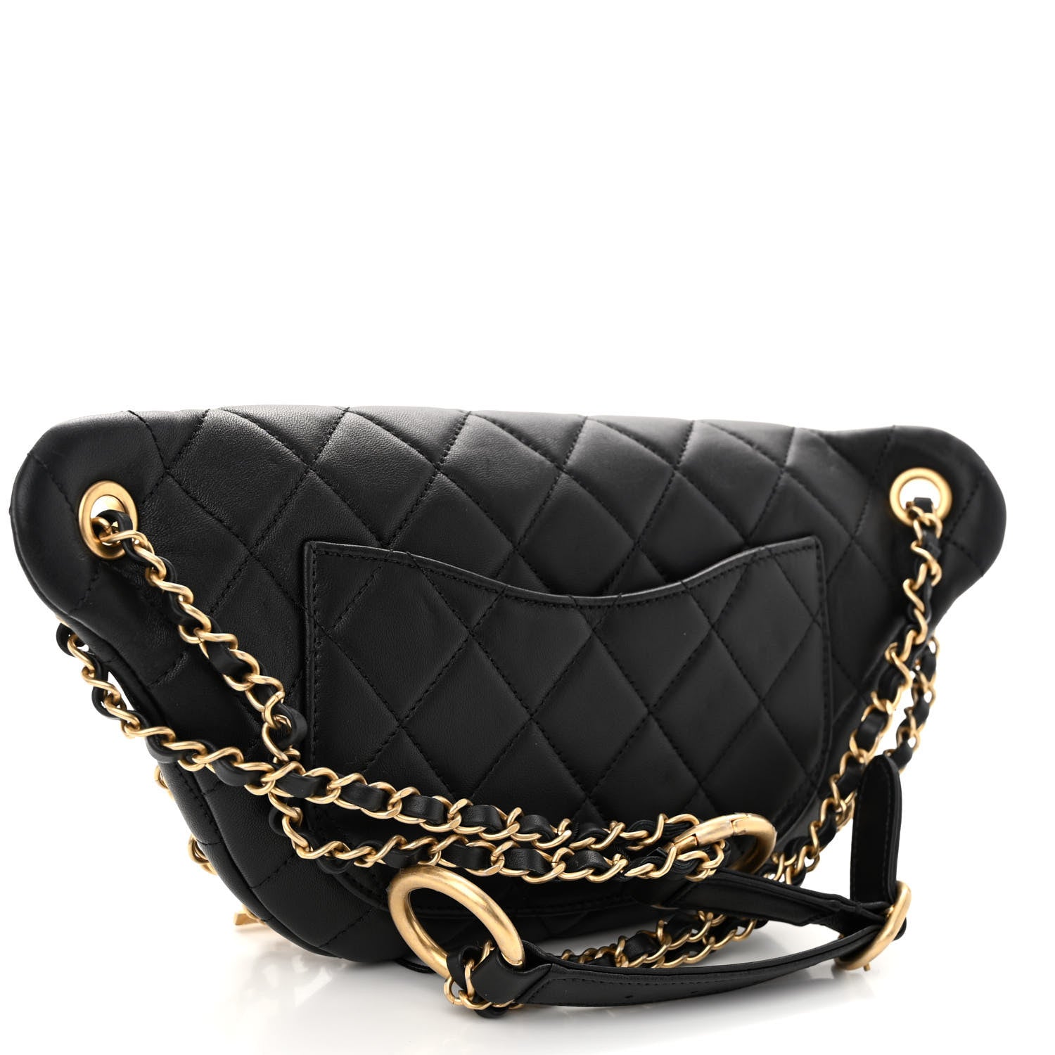 Chanel Lambskin Quilted All About Chains Waist Belt Bag Black 3 of 10