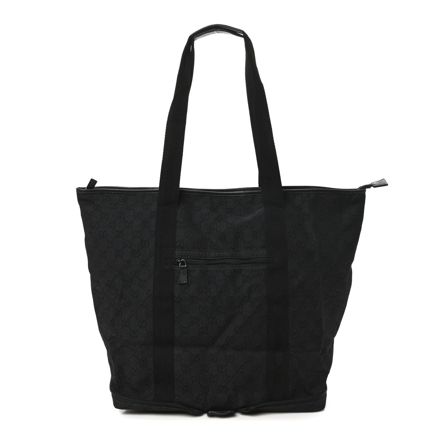 Denim Monogram Large Collapsible Travel Tote Black