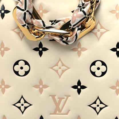 Louis Vuitton Lambskin Embossed Monogram Tricolor By The Pool Coussin BB Beige 9 of 11