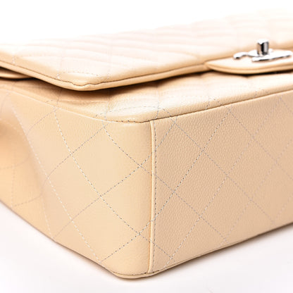 Chanel Caviar Quilted Maxi Double Flap Light Beige 8 of 10