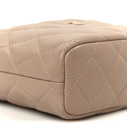 Chanel Caviar Quilted Hobo Clutch With Chain Dark Beige 9 of 11