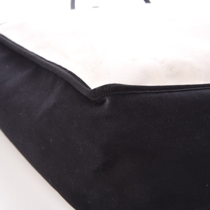 Chanel Canvas Calfskin Large Let's Demonstrate Tote White Black 10 of 18