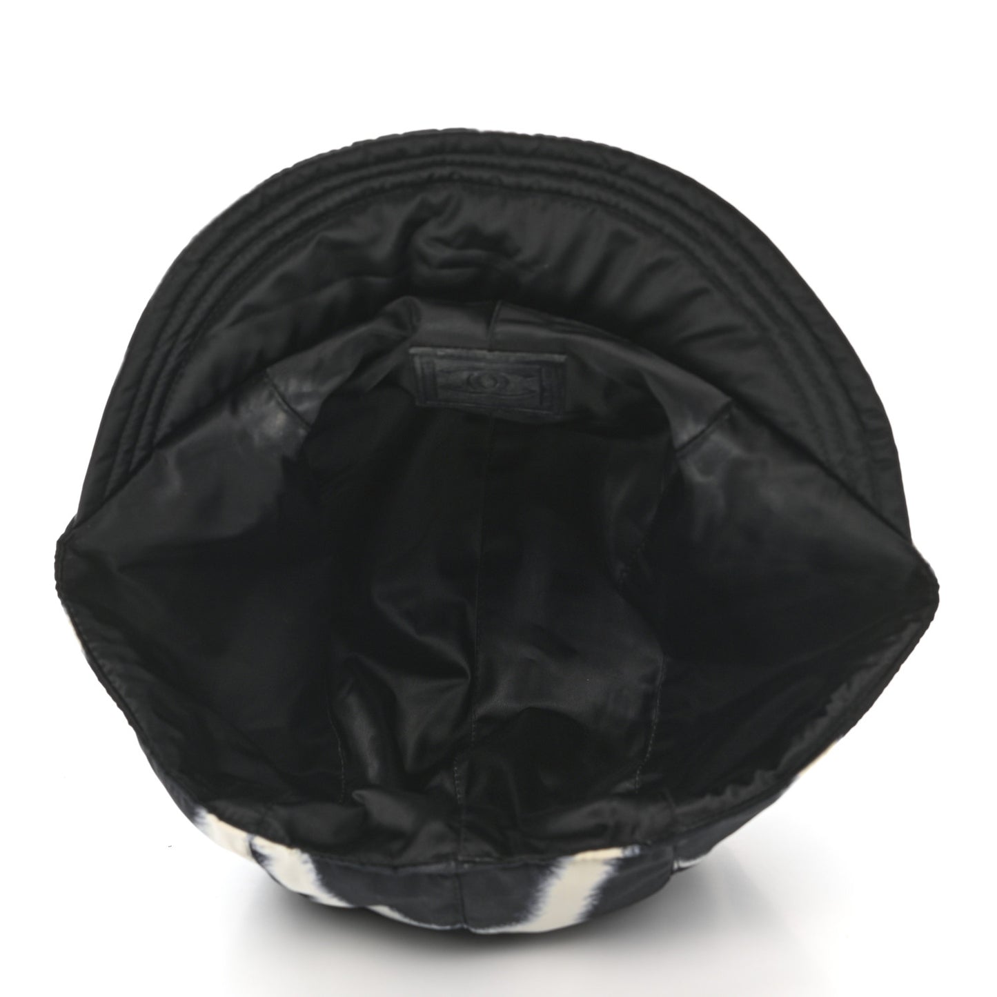 Fabric Printed Cap Hat Black White