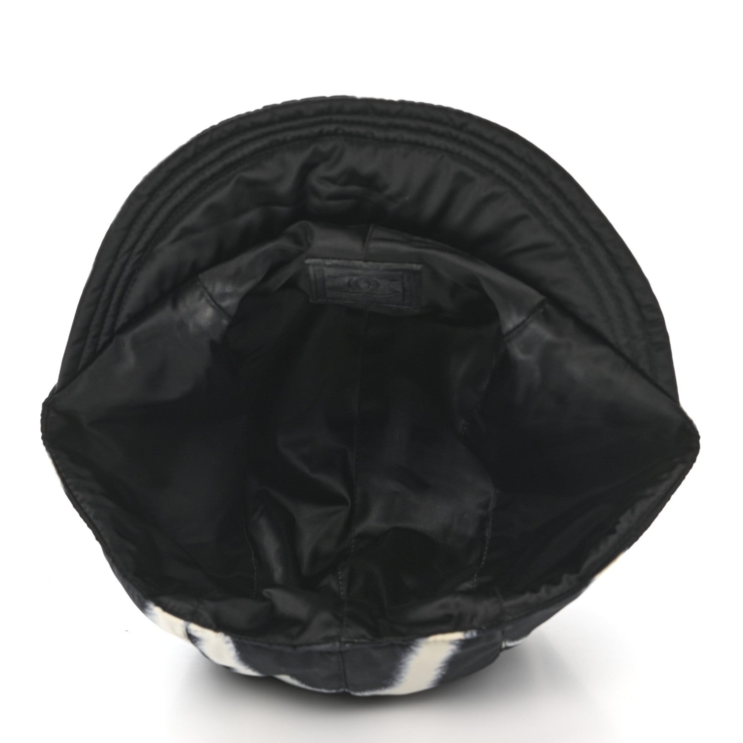 Chanel Fabric Printed Cap Hat Black White 7 of 8