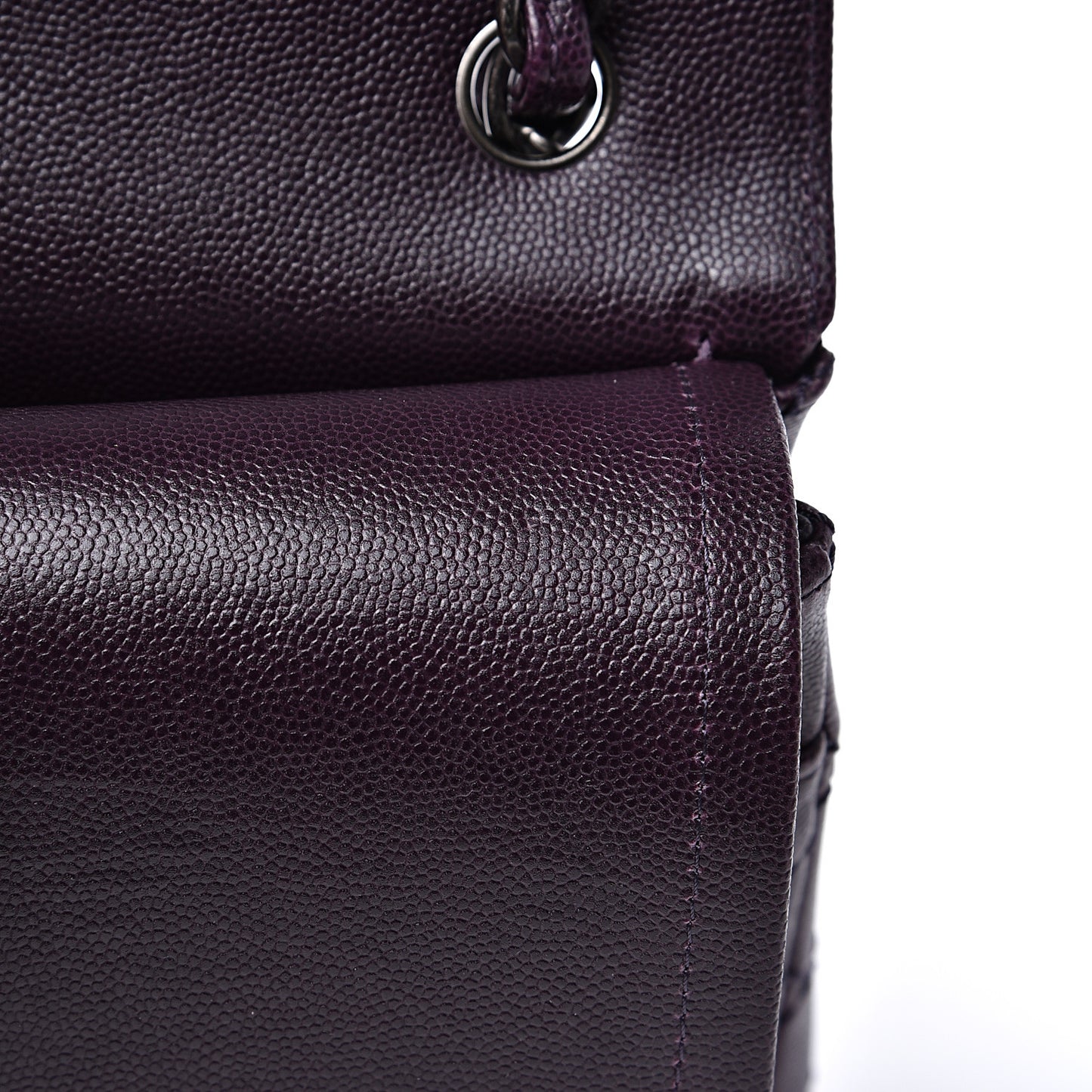 Caviar Quilted Jumbo Double Flap Dark Purple