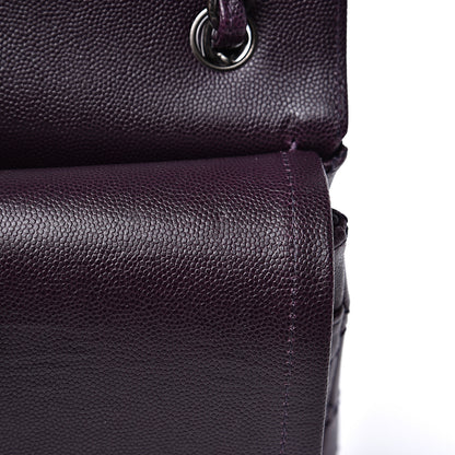Chanel Caviar Quilted Jumbo Double Flap Dark Purple 10 of 11