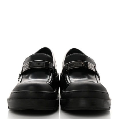 Christian Dior Brushed Calfskin Dior Code Lug Sole 15mm Loafers 38 Black 2 of 9