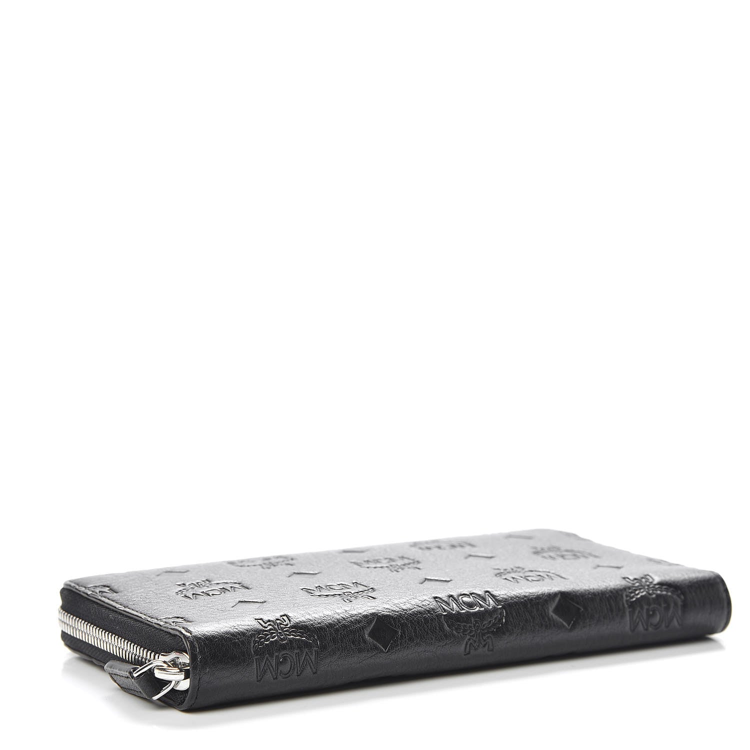 MCM Calfskin Ottomar Monogram Klara Zip Wallet Black 4 of 9