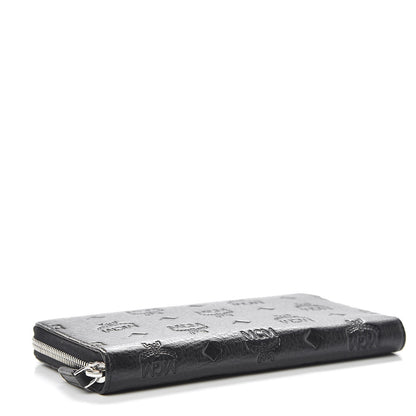 MCM Calfskin Ottomar Monogram Klara Zip Wallet Black 4 of 9