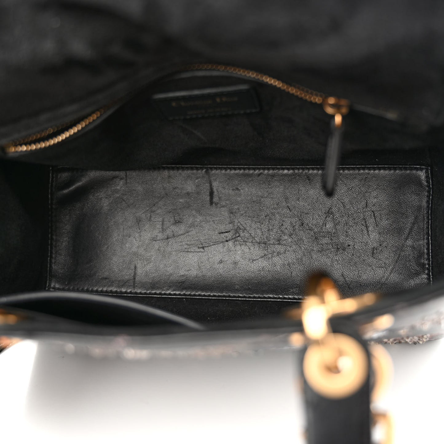 Lambskin Embroidered Medium C'est I Feel Blue Lady Dior Black