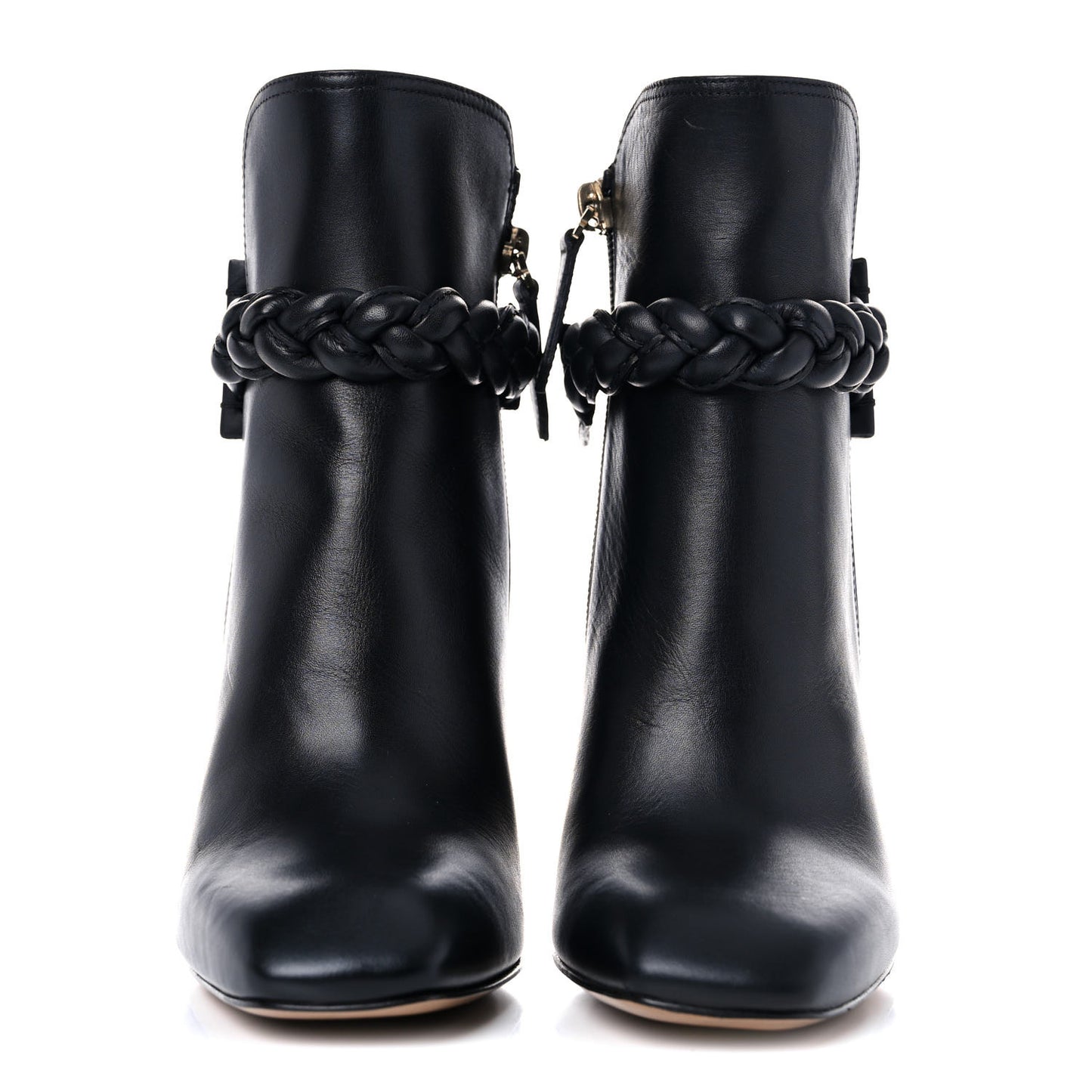 Vitello Braided Ankle 100mm Boots 35 Black
