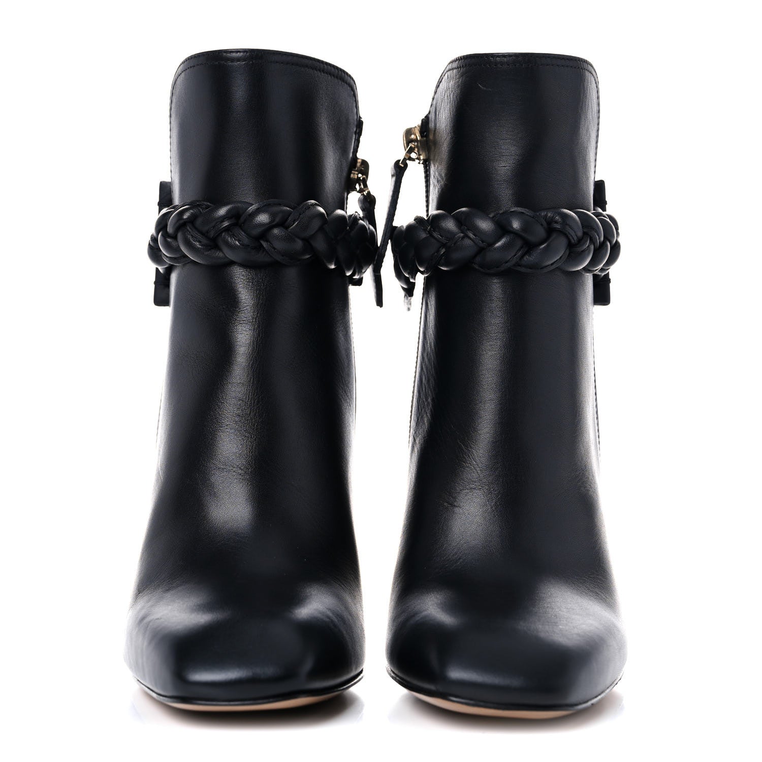 Valentino Garavani Vitello Braided Ankle 100mm Boots 35 Black 2 of 10