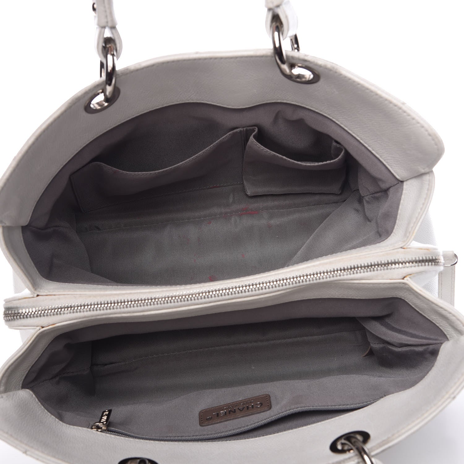Chanel Soft Caviar Quilted CC Timeless Tote White 5 of 19