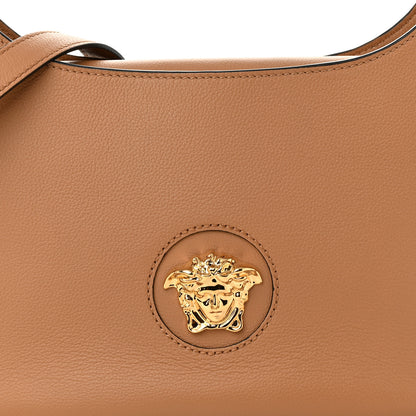 Versace Calfskin La Medusa Medium Hobo Crossbody Brown 7 of 9
