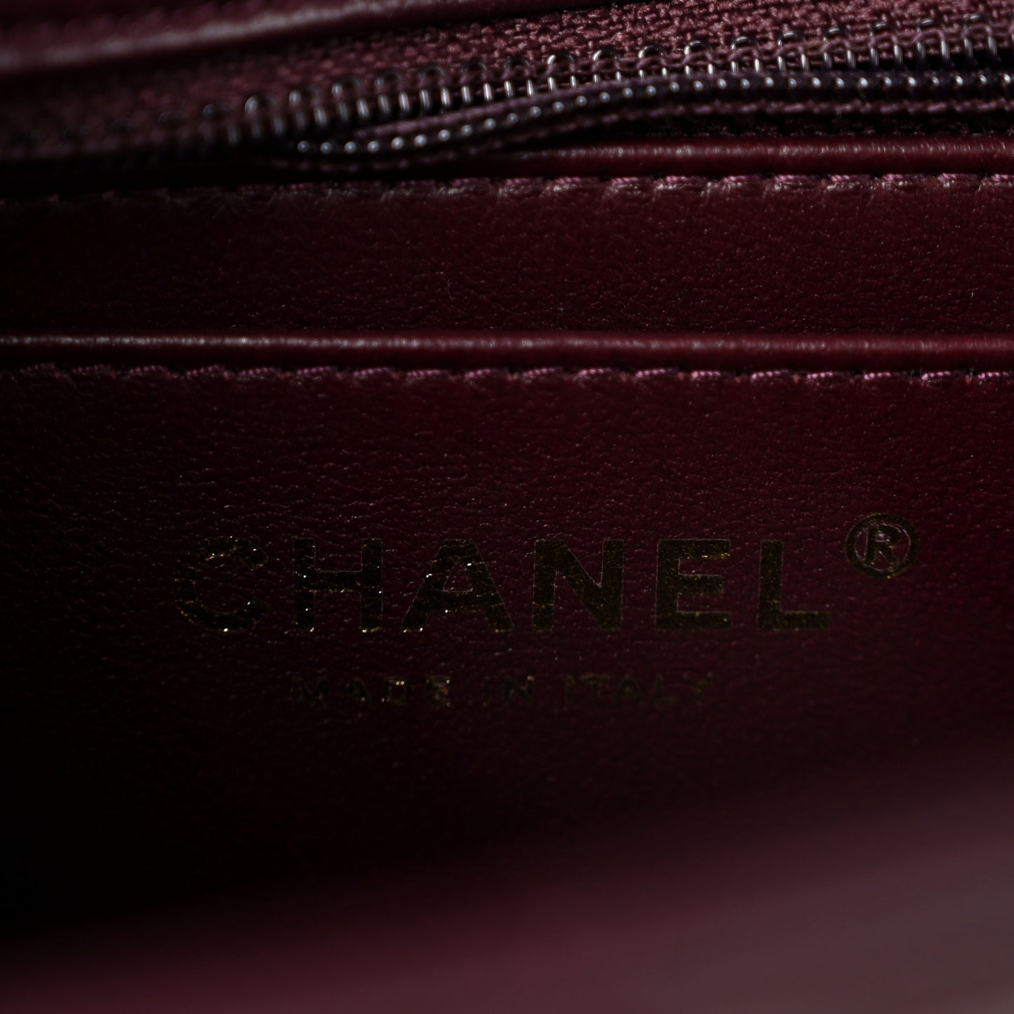 Lambskin Quilted Mini Rectangular Flap Burgundy
