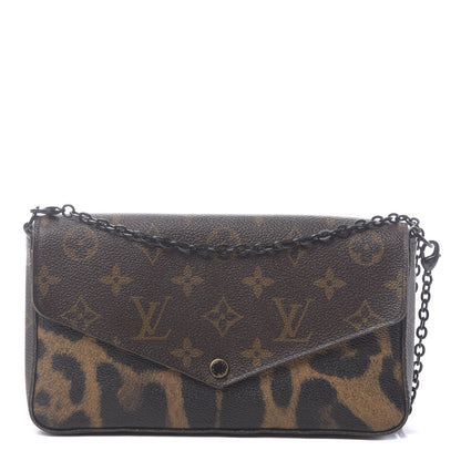 Louis Vuitton Monogram Animal Print Pochette Felicie Chain Wallet 1 of 15