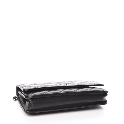 Chanel Lambskin Quilted Wallet On Chain WOC Black 4 of 11