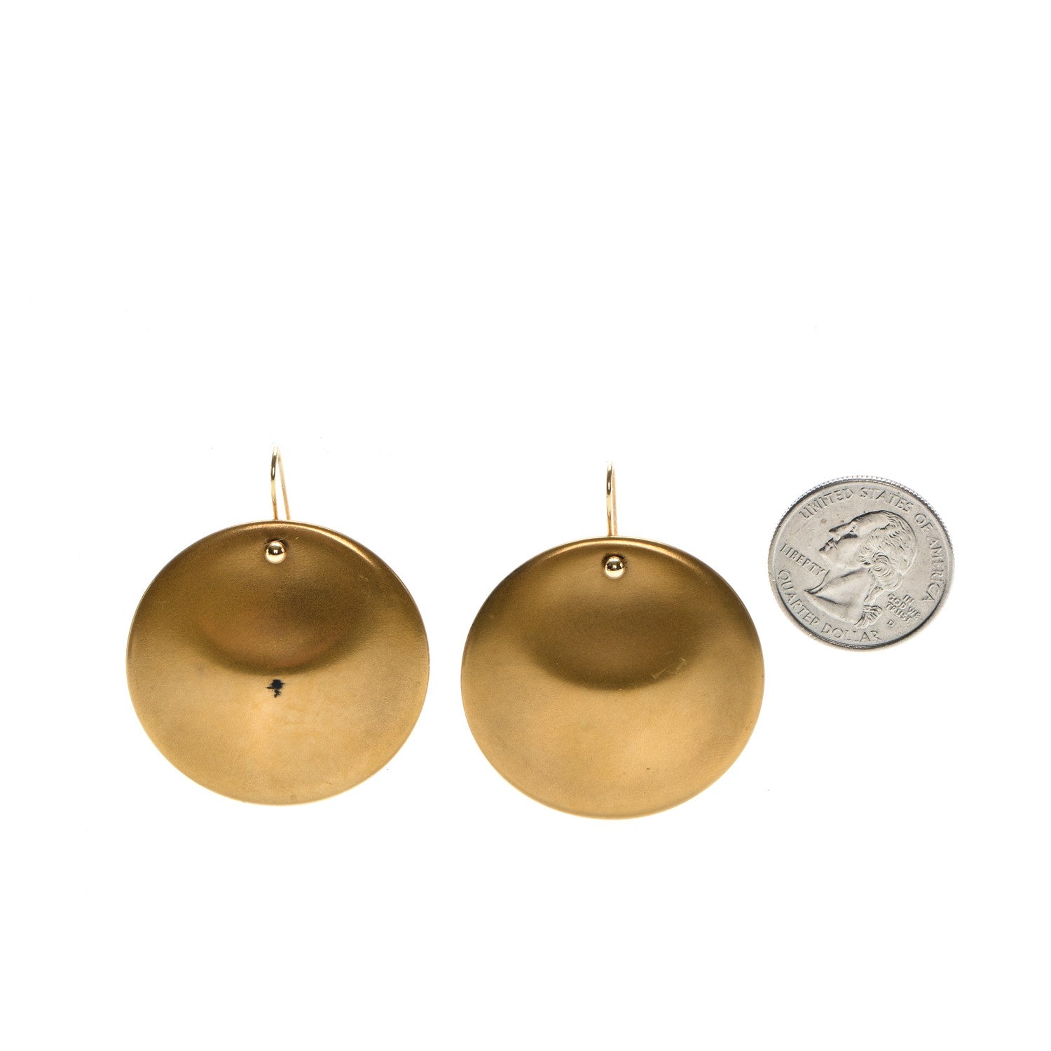 Tiffany Lacquered Japanese Hardwood Elsa Peretti Round Drop Earrings Gold 2 of 6