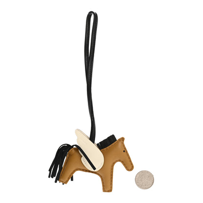 Hermes Milo Lambskin Grigri Rodeo Pegase Horse Bag Charm PM Sesame Black Nata 2 of 7