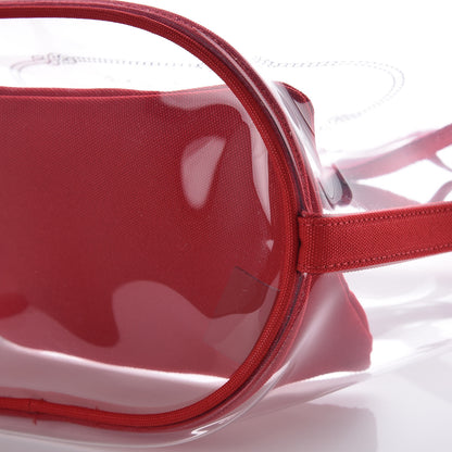 Prada Plexiglass Canapa Shopper Tote Red 7 of 10