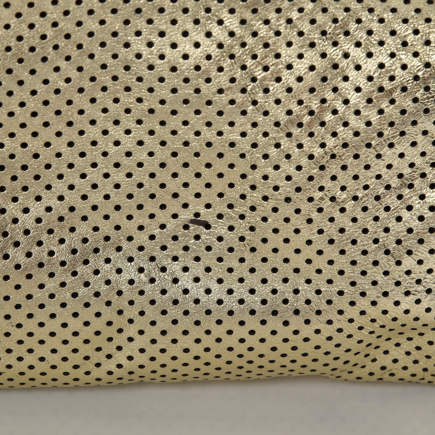 Chanel Metallic Crackled Calfskin Perforated Drill Shoulder Bag Gold 5 of 10