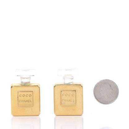 Chanel Coco Perfume Bottle Clip on Earrings Gold 3 of 4