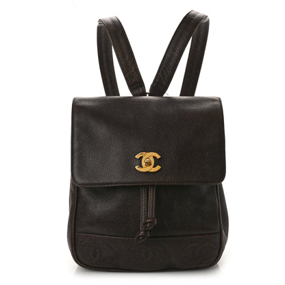 Chanel Caviar CC Backpack Brown 1 of 13