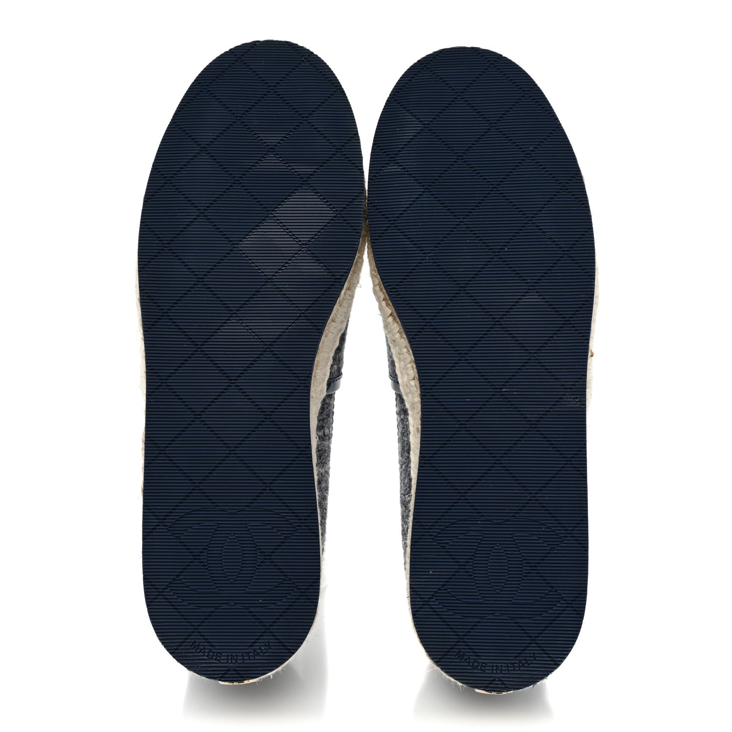 Chanel Fabric Patent Calfskin CC Espadrilles 37 Blue 6 of 11