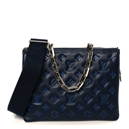 Louis Vuitton Lambskin Embossed Monogram Coussin PM Navy 1 of 12