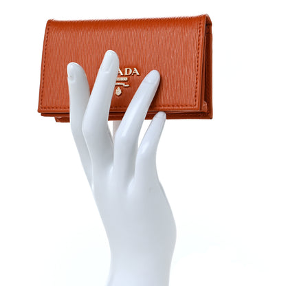 Prada Vitello Move Business Card Holder Papaya 2 of 7