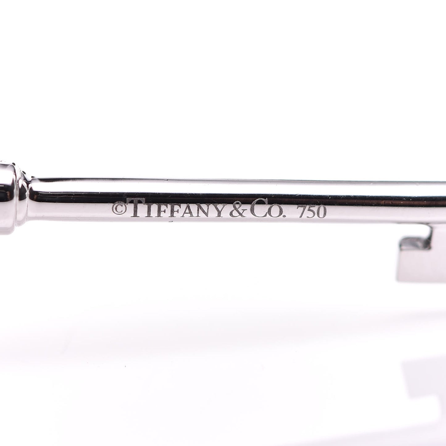 18K White Gold Diamond Crown Key Pendant