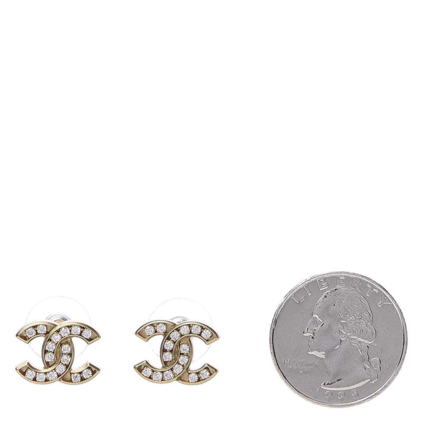 Crystal CC Earrings Gold