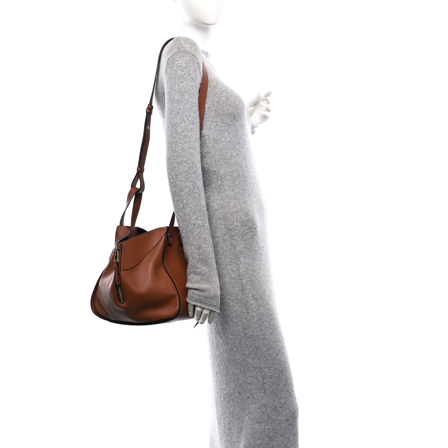 Grained Calfskin Small Hammock Shoulder Bag Tan