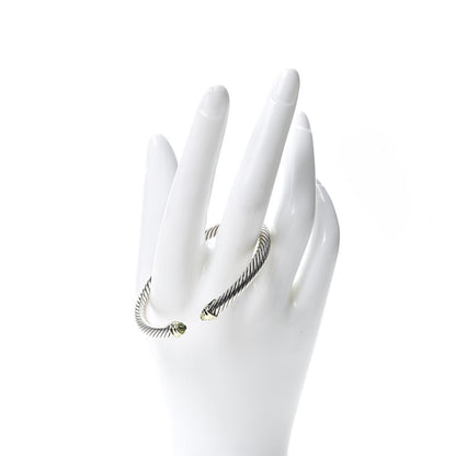 David Yurman Sterling Silver 14K Yellow Gold Peridot 5mm Cable Classics Petite Color Bracelet 2 of 4