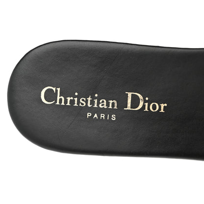 Christian Dior Canvas Embroidered Dway Mules Slide Sandals 40 Black 7 of 8