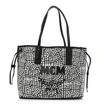 MCM Visetos Medium Liz Reversible Shopper Tote Black 10 of 16
