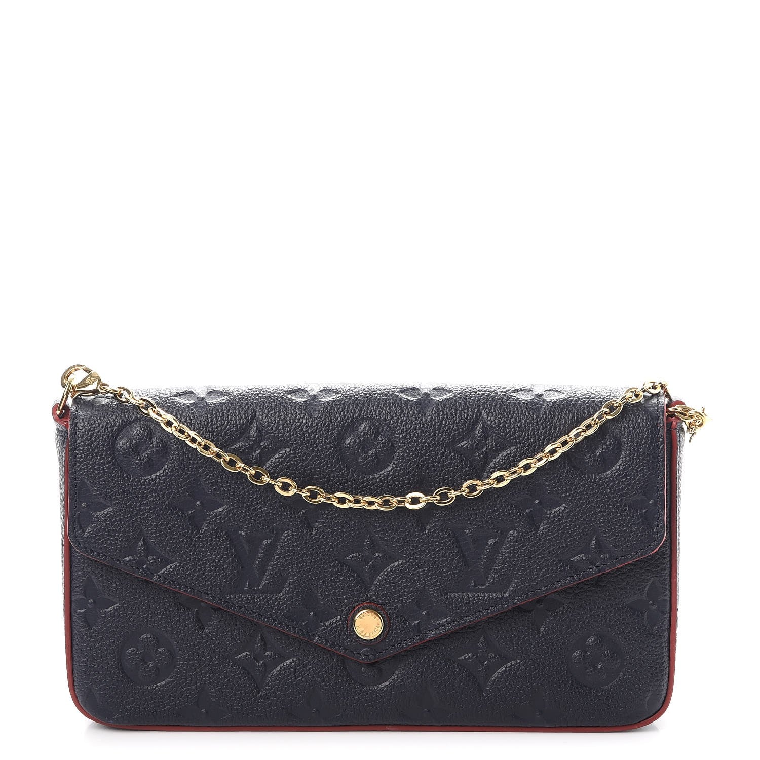Louis Vuitton Empreinte Pochette Felicie Chain Wallet Marine Rouge 1 of 10