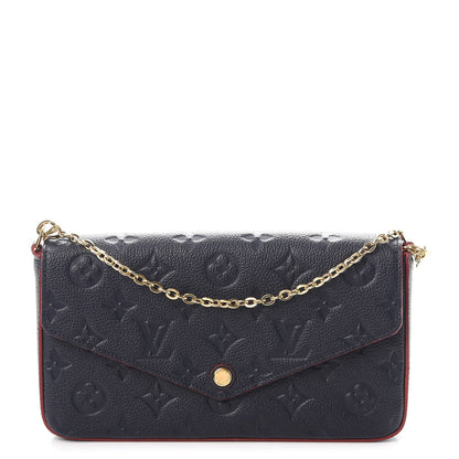 Louis Vuitton Empreinte Pochette Felicie Chain Wallet Marine Rouge 1 of 10