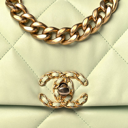 Chanel Lambskin Quilted Medium Chanel 19 Flap Light Green 8 of 11