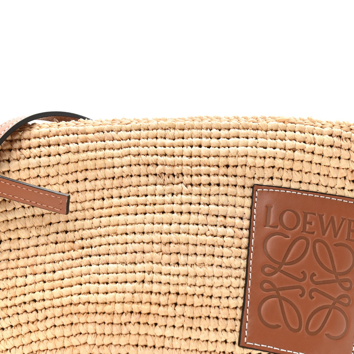 Calfskin Raffia Paulas Ibiza Pochette Bag Natural Tan
